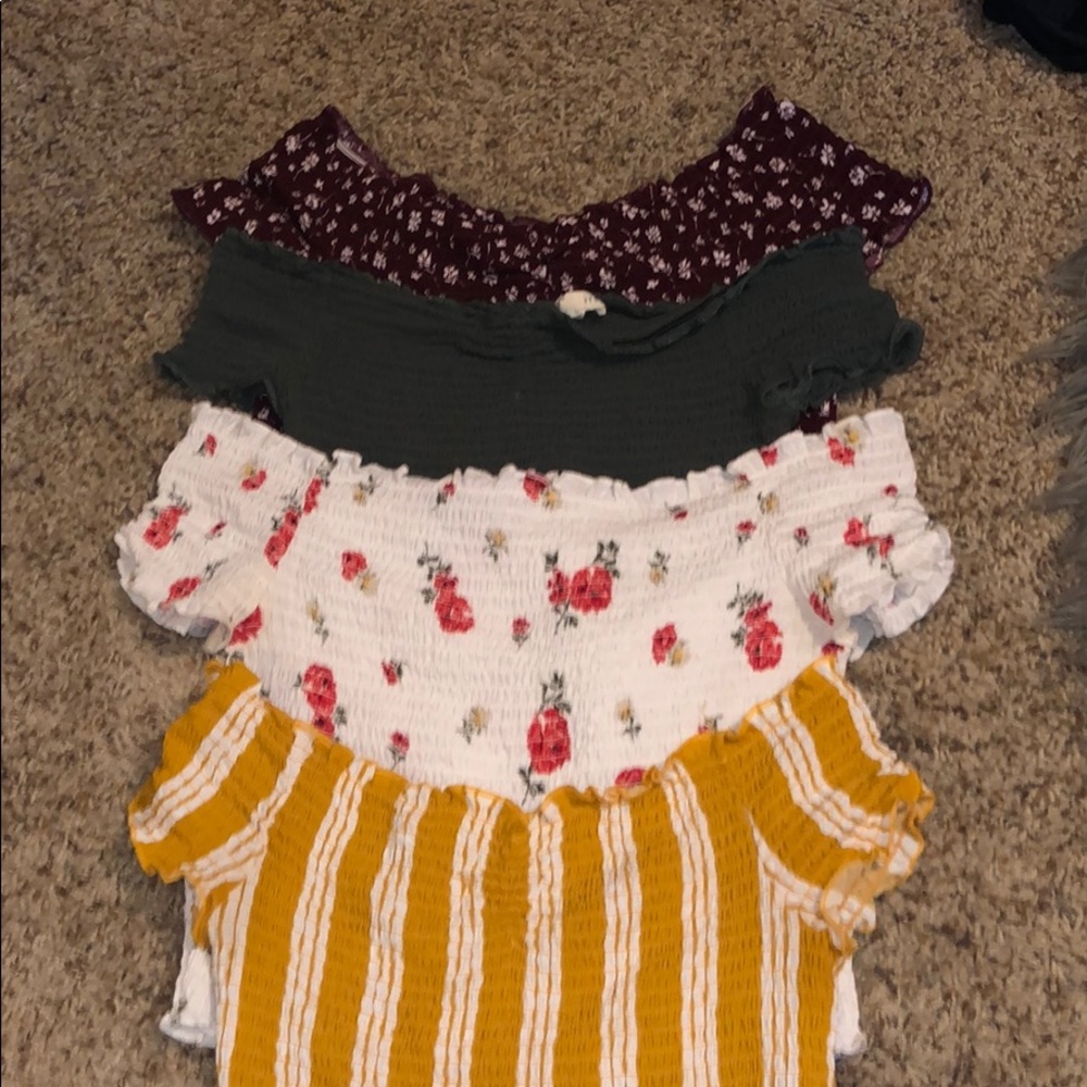Pacsun off the shoulder crop tops